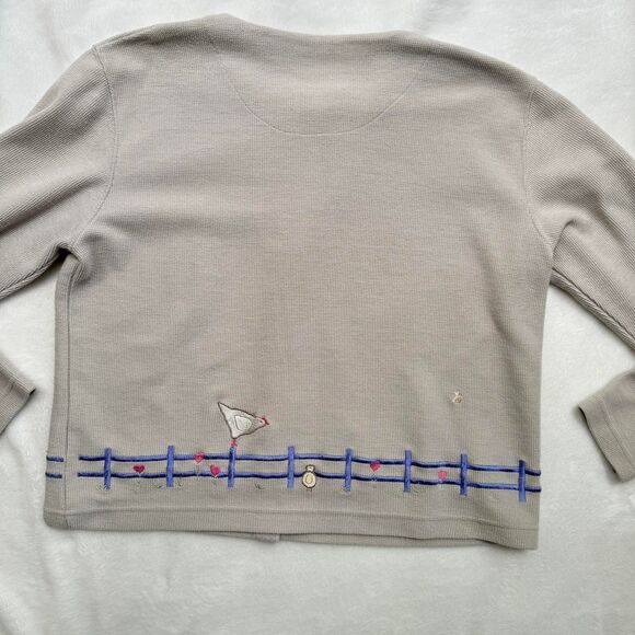 Vintage Chicken Embroidery Cardigan Farmer - Picture 6 of 8